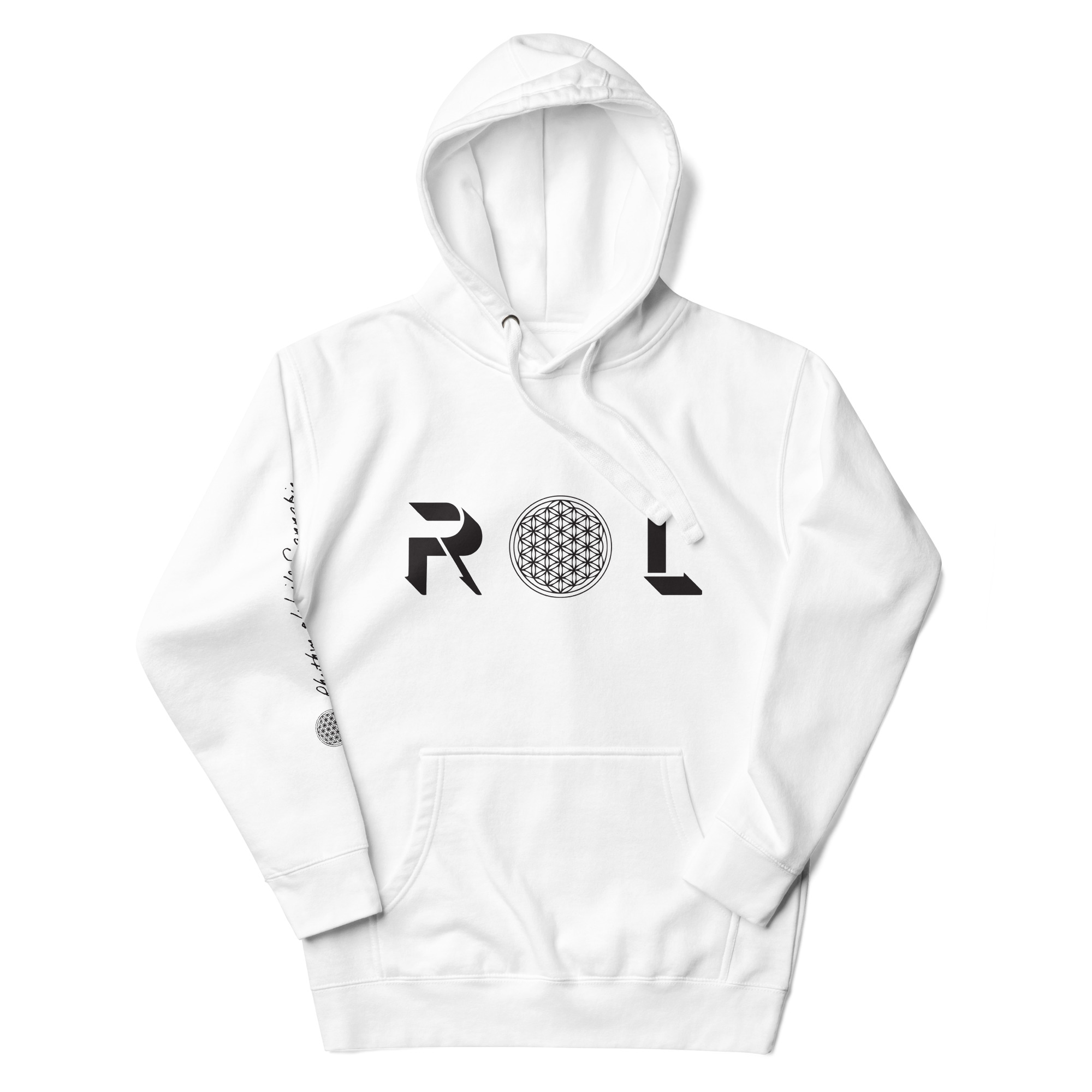 NEW - ROL Unisex White Hoodie w Fish on Back